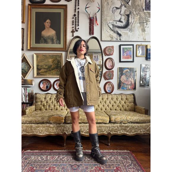 Levi's Canvas Sherpa Trucker Jacket Mens Size XL - Picture 7 of 7